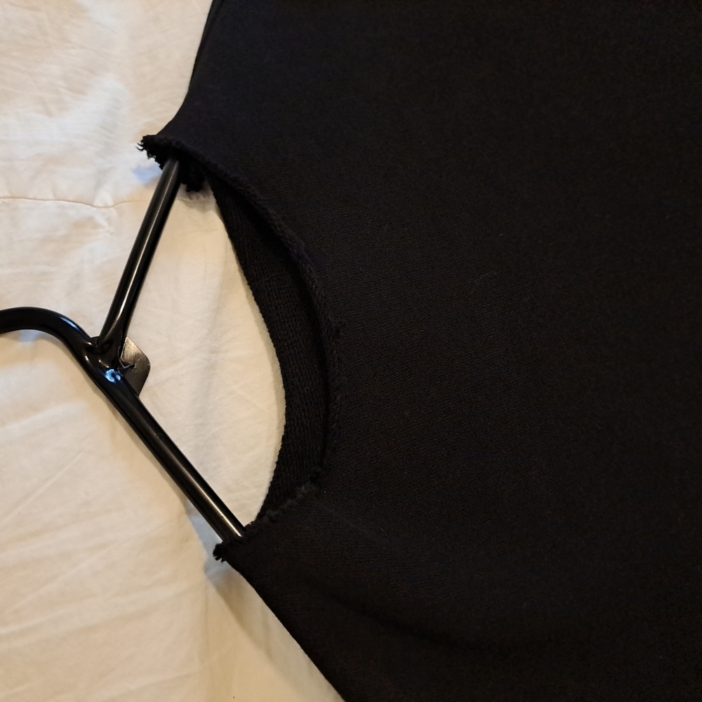 Frank & Eileen Isabelle Funnel Neck Dress Terry Cloth Black Excellent Condit. XS - Picture 6 of 8